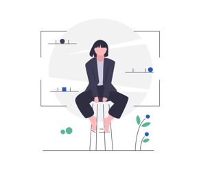 Confident interview candidate